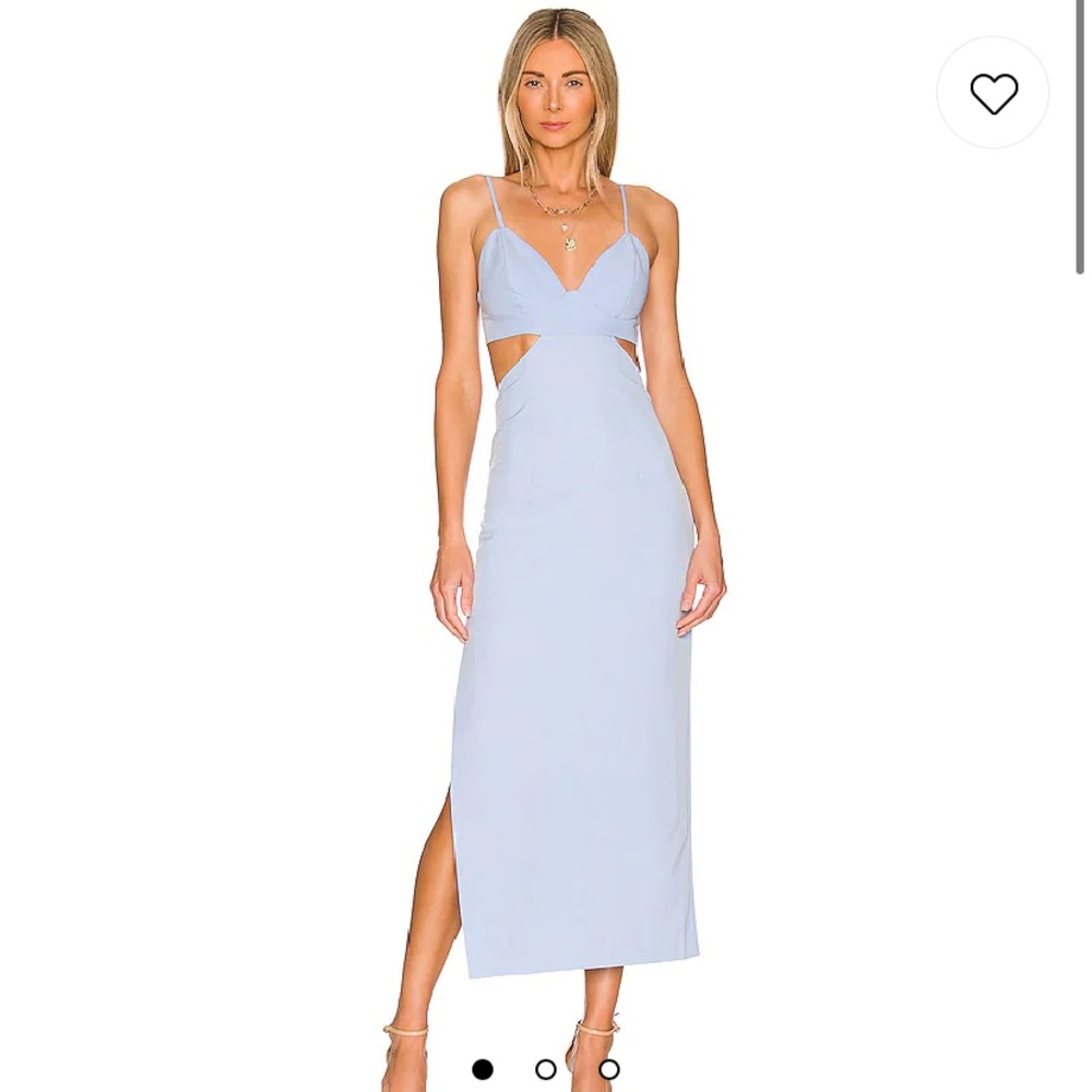 Cut Out Slit Midi in Light Blue